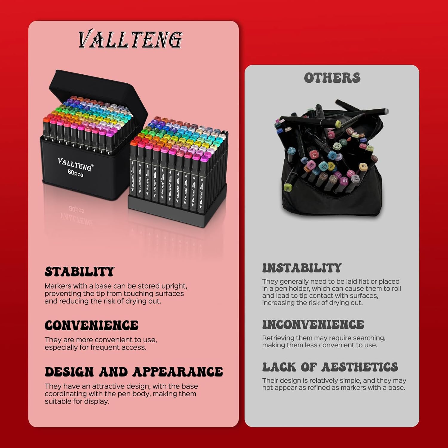 Thumbnail 4 de Vallteng Feutres à alcool 80 couleurs 🎨