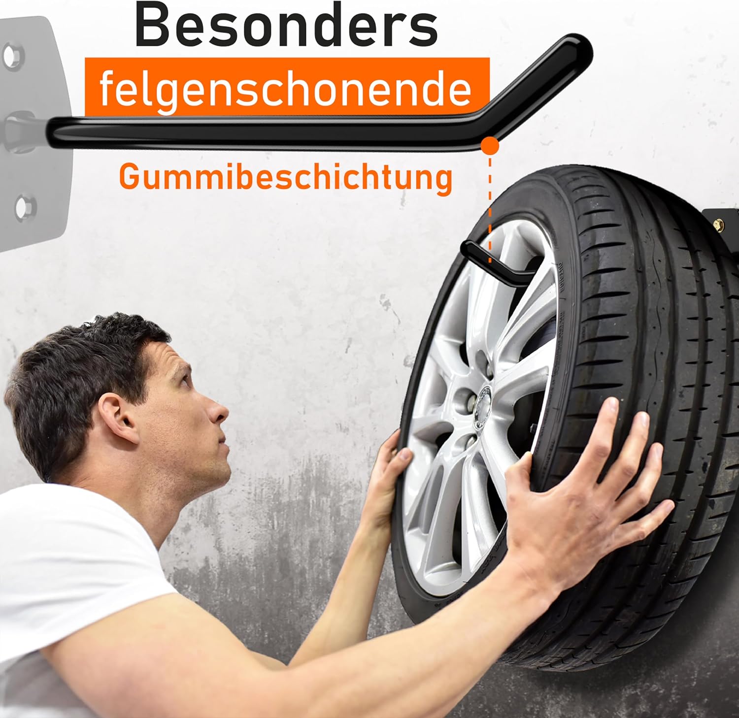 Detalle de Upgrade4cars Reifen Wandhalterung für 8 Felgen – Wandhalterung Set inkl. Schrauben & Dübel