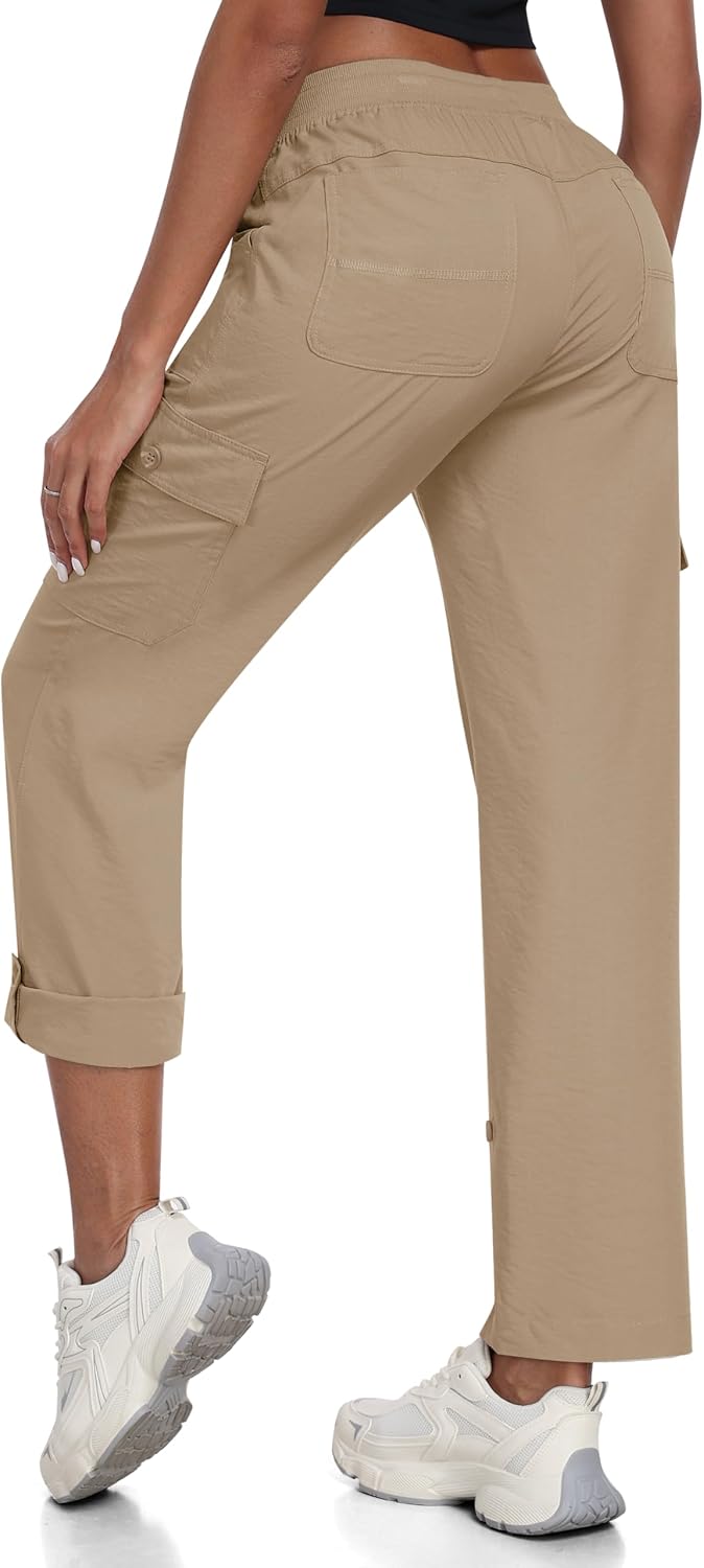 Detalle de JINSHI Pantalon de Randonnée Femme Cargo 3/4