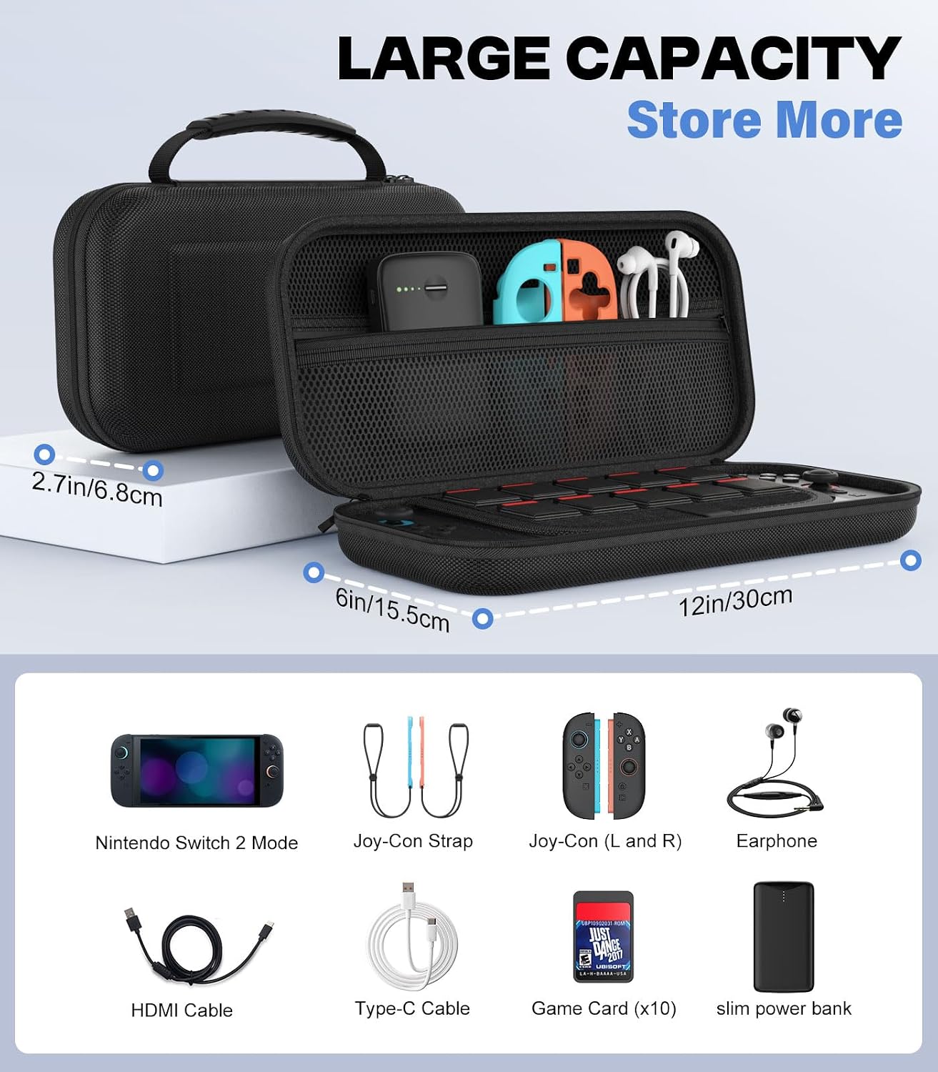 Thumbnail 2 de MoKo Carrying Case for Nintendo Switch 2, Holds 10 Cartridges