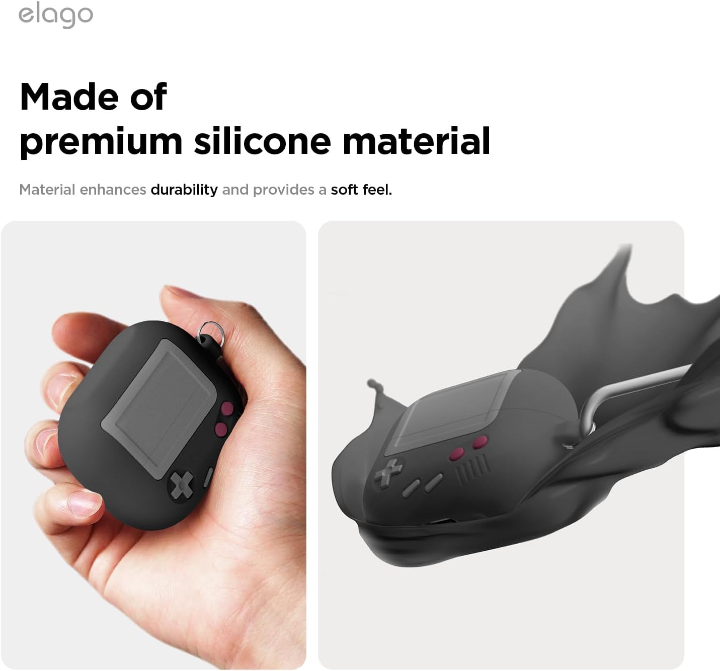 Detalle 2 de Coque elago AW5 pour Samsung Galaxy Buds 3, 3 Pro et 3 FE avec mousqueton – Protection complète noire