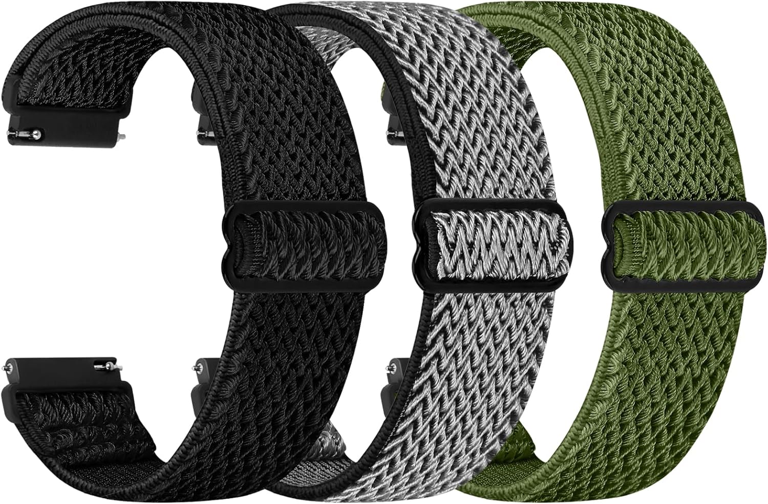Detalle de TumpCez Elastische Uhrenarmbänder – verstellbares Nylonband, 16–24 mm, atmungsaktiv, Schnellverschluss