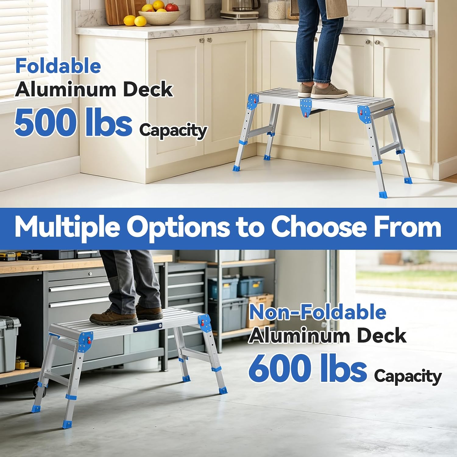 Detalle 2 de Loyoda FBL900475 Folding Work Platform, 600 lb Capacity, 4-Level Height