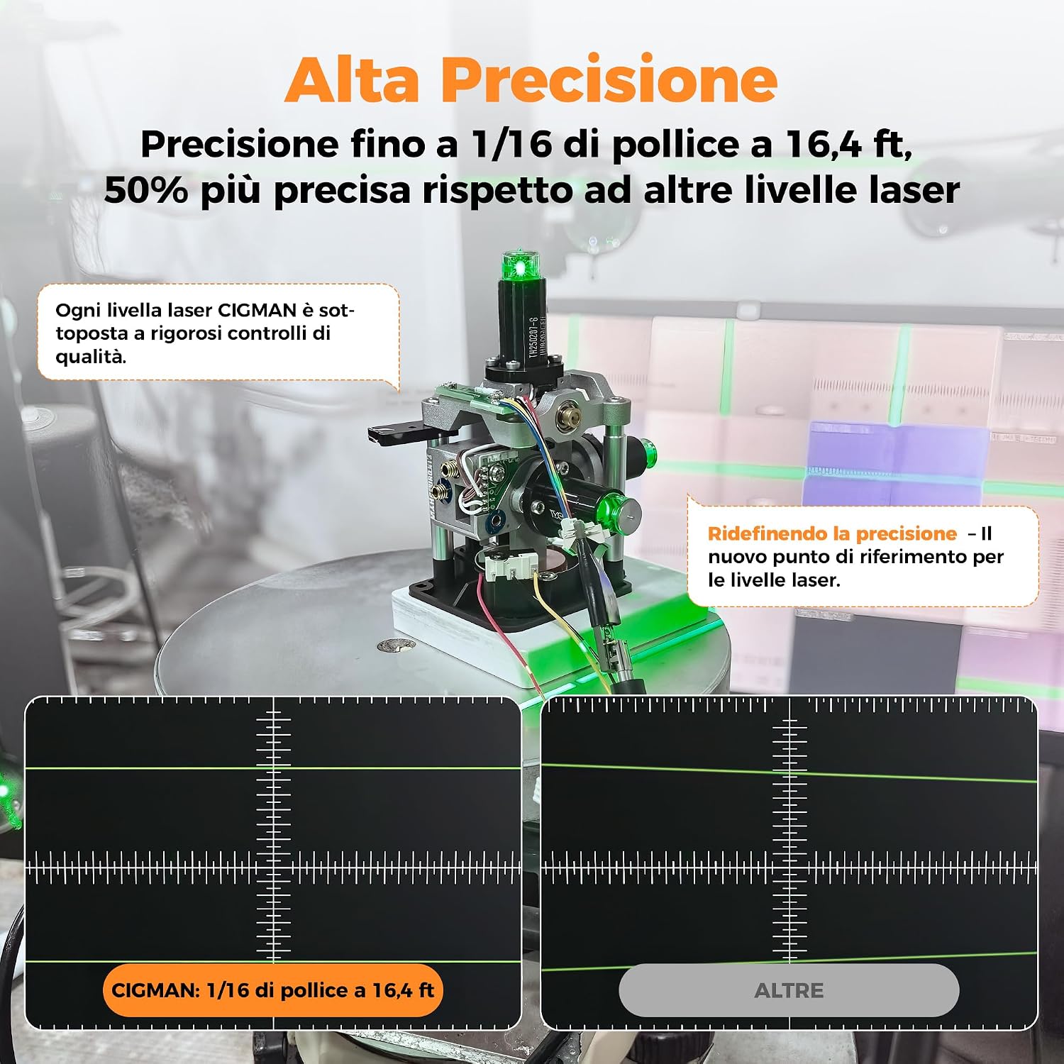 Thumbnail 4 de Livella Laser CIGMAN CMS03: 3x360° autolivellante, controllo via App e display LCD