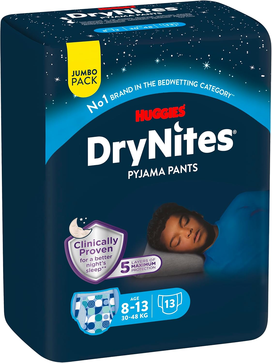 Thumbnail 1 de HUGGIES DryNites Ultra Absorbierende Nachtwäsche für Jungen 8–13 Jahre (30–48 kg) – 4x13 mit Disney-Design