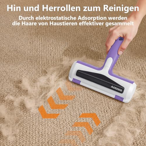 Detalle 1 de ACE2ACE Tierhaarentferner Fusselrolle – Wiederverwendbare Katzenhaarentfernung für Sofa, Decke und Teppich