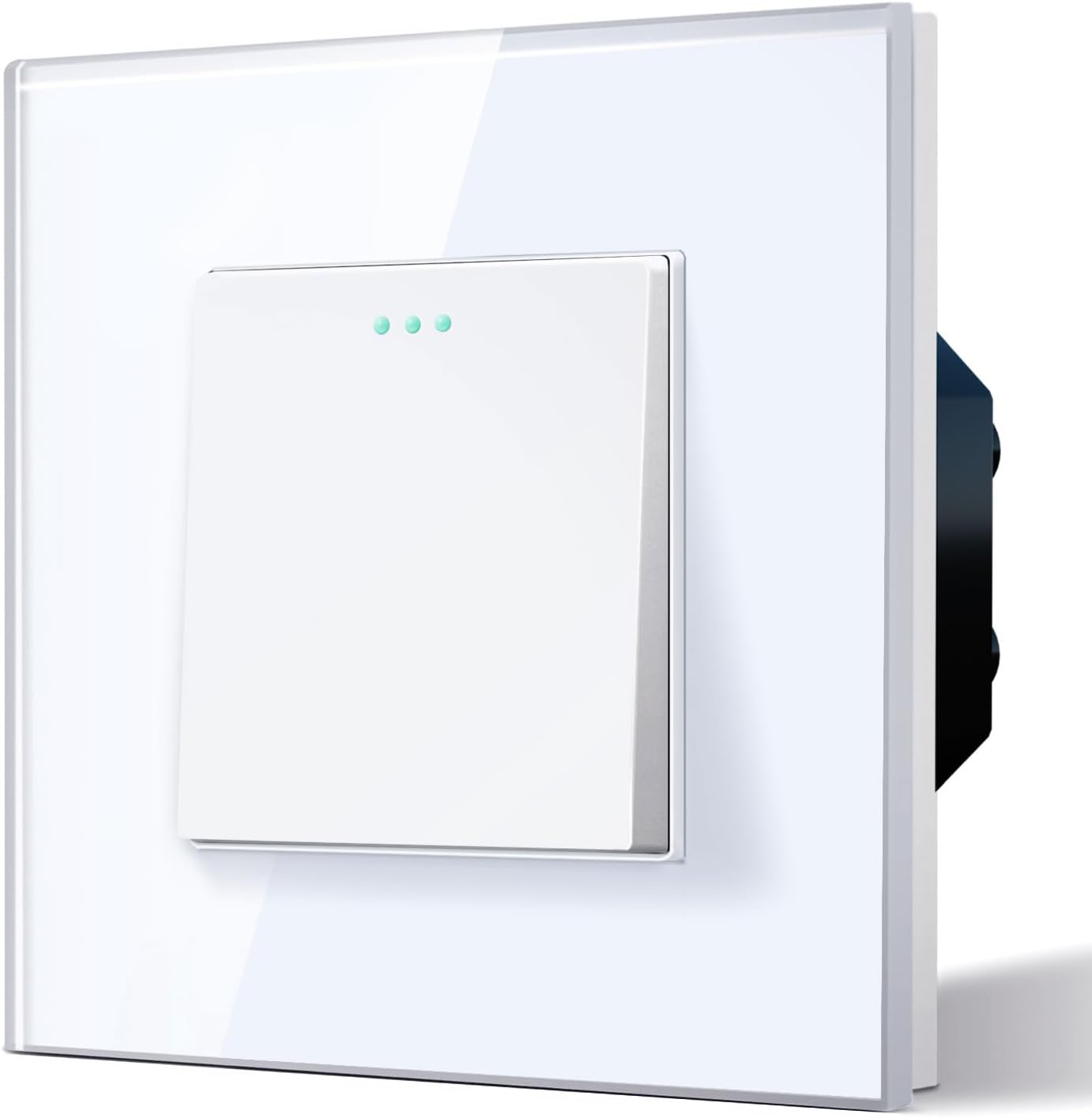Detalle de BSEED Light Switch 1 Gang 1 Way – Glass Crystal, Screwless Wall Switch