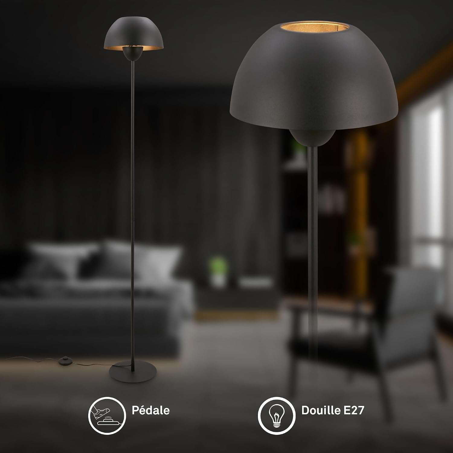 Detalle 2 de BRILONER Lampadaire sur pied 25 cm
