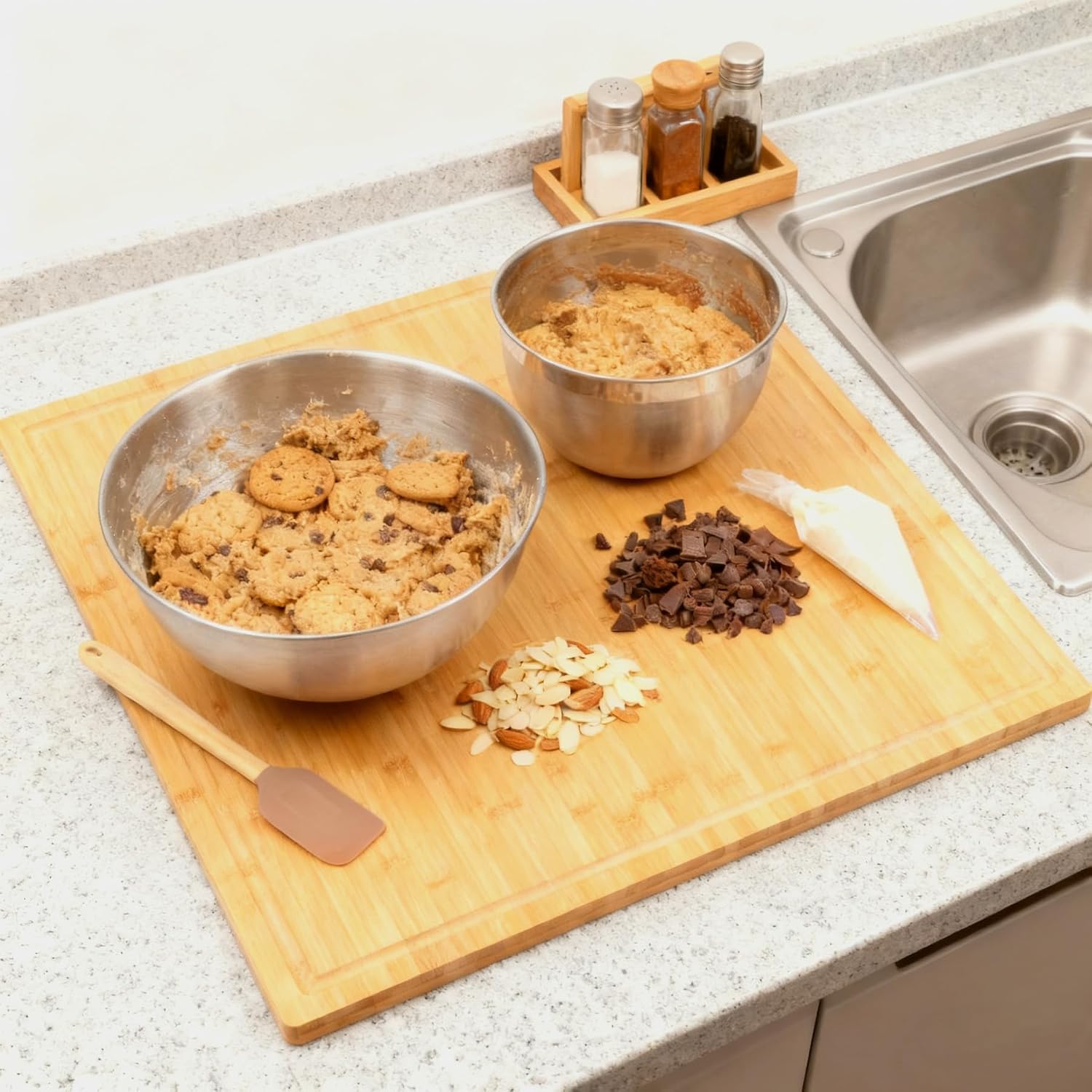 Thumbnail 4 de Utoplike ZCB-20X20 XL Bamboo Cutting Board, 50.7 cm Square with Juice Groove