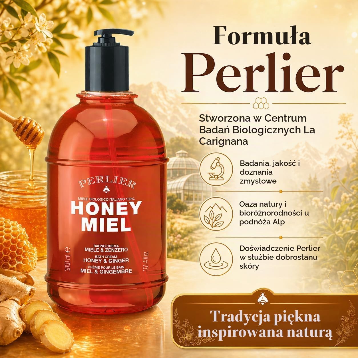 Thumbnail 5 de Perlier Honey Miel Honey & Ginger – kremowy płyn do kąpieli, 3 kg