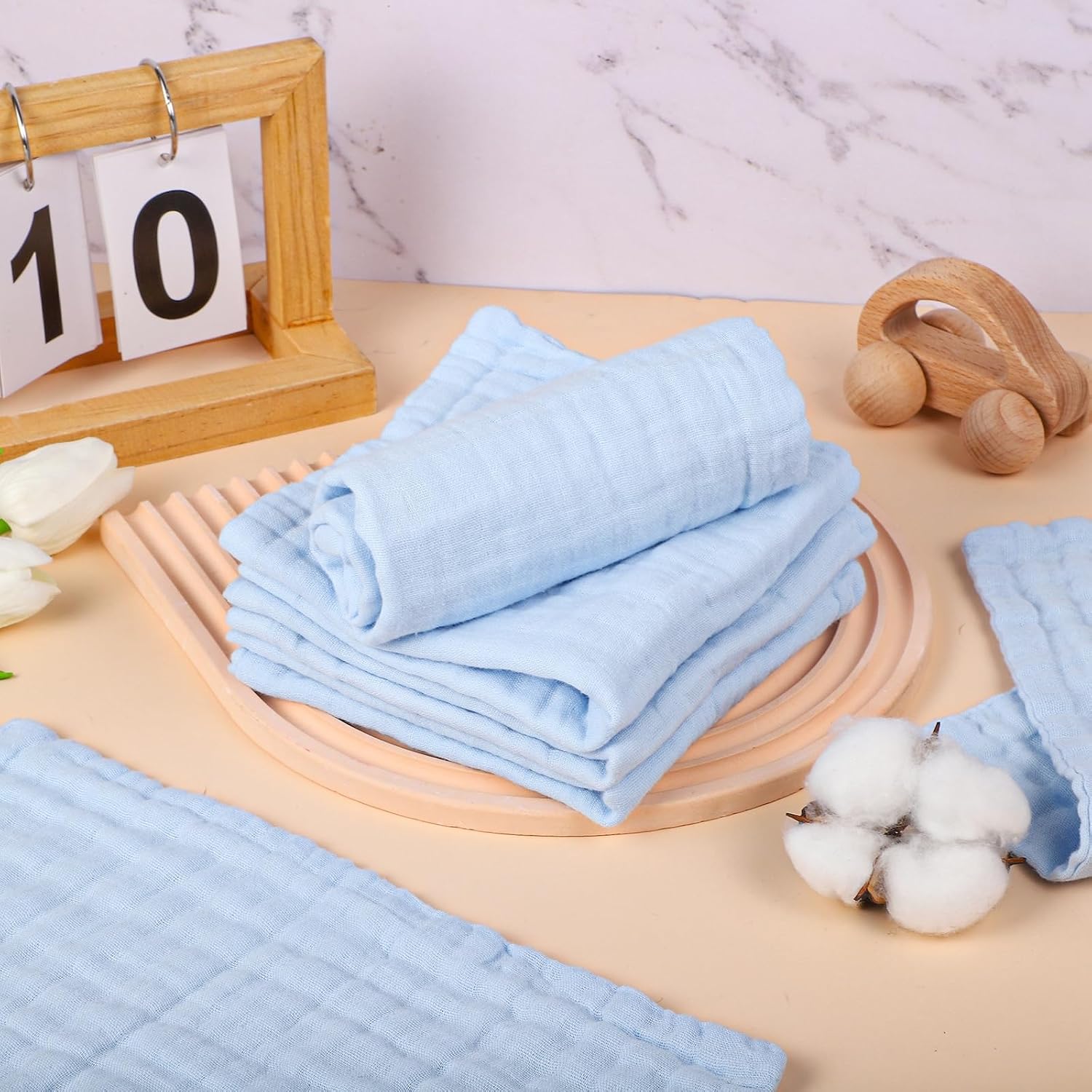 Thumbnail 2 de Lanjue 8 Pack Muslin Cloths 12x12 inch