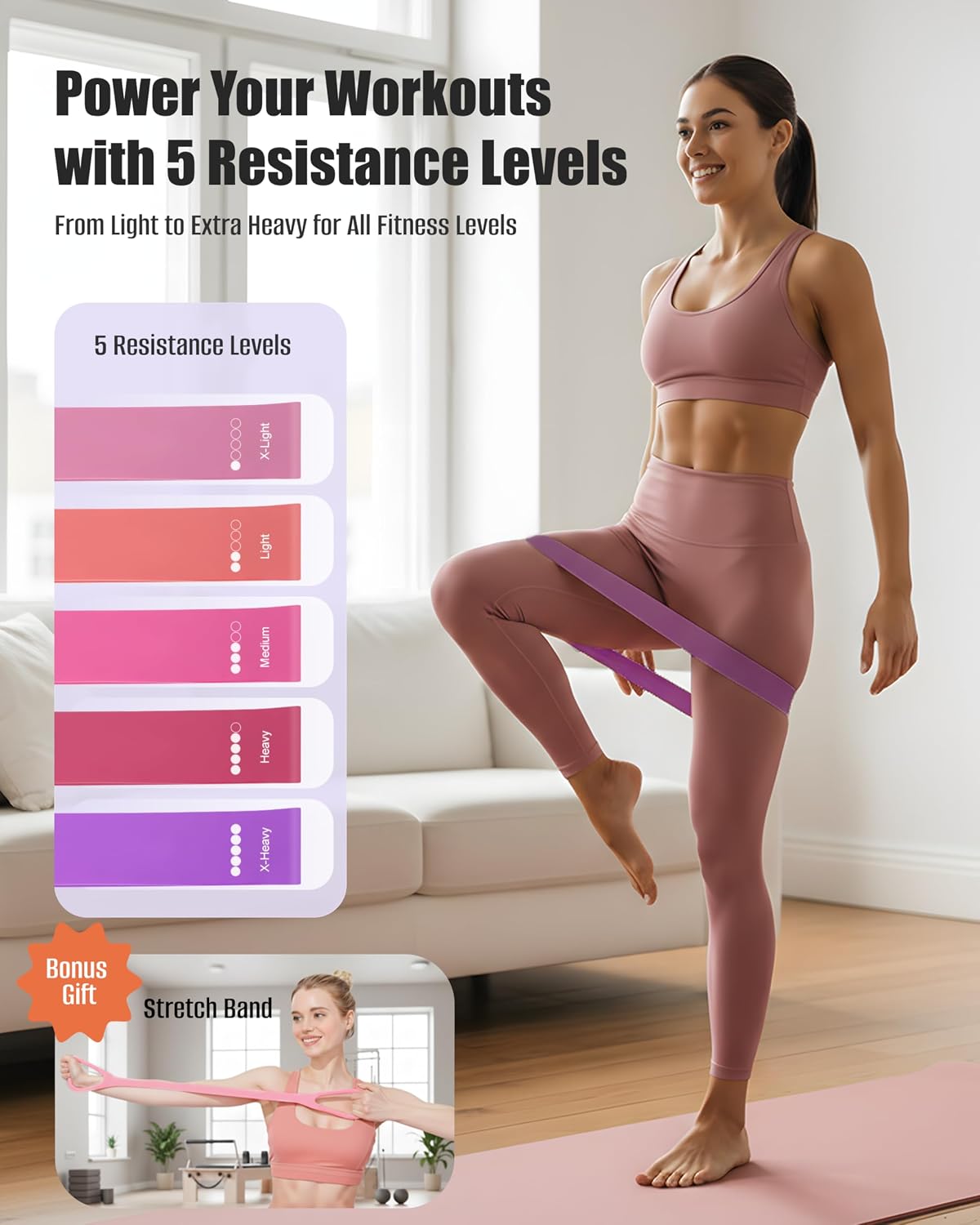 Detalle de MaxU Pilates Essentials Kit for Women – Pilates ring with counter, ball, resistance bands and grip socks