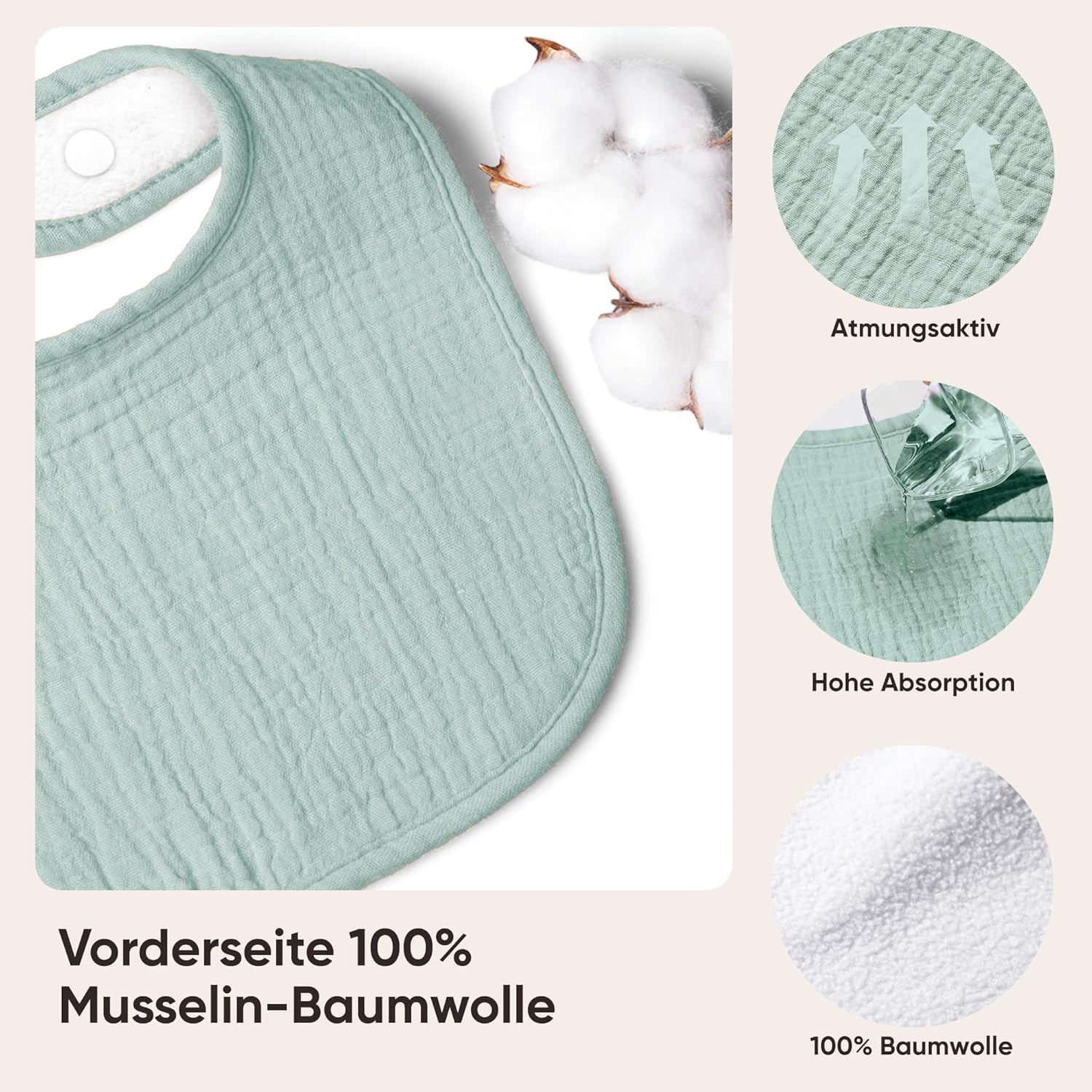 Thumbnail 2 de Baby Musselin Sabberlätzchen 8er-Pack