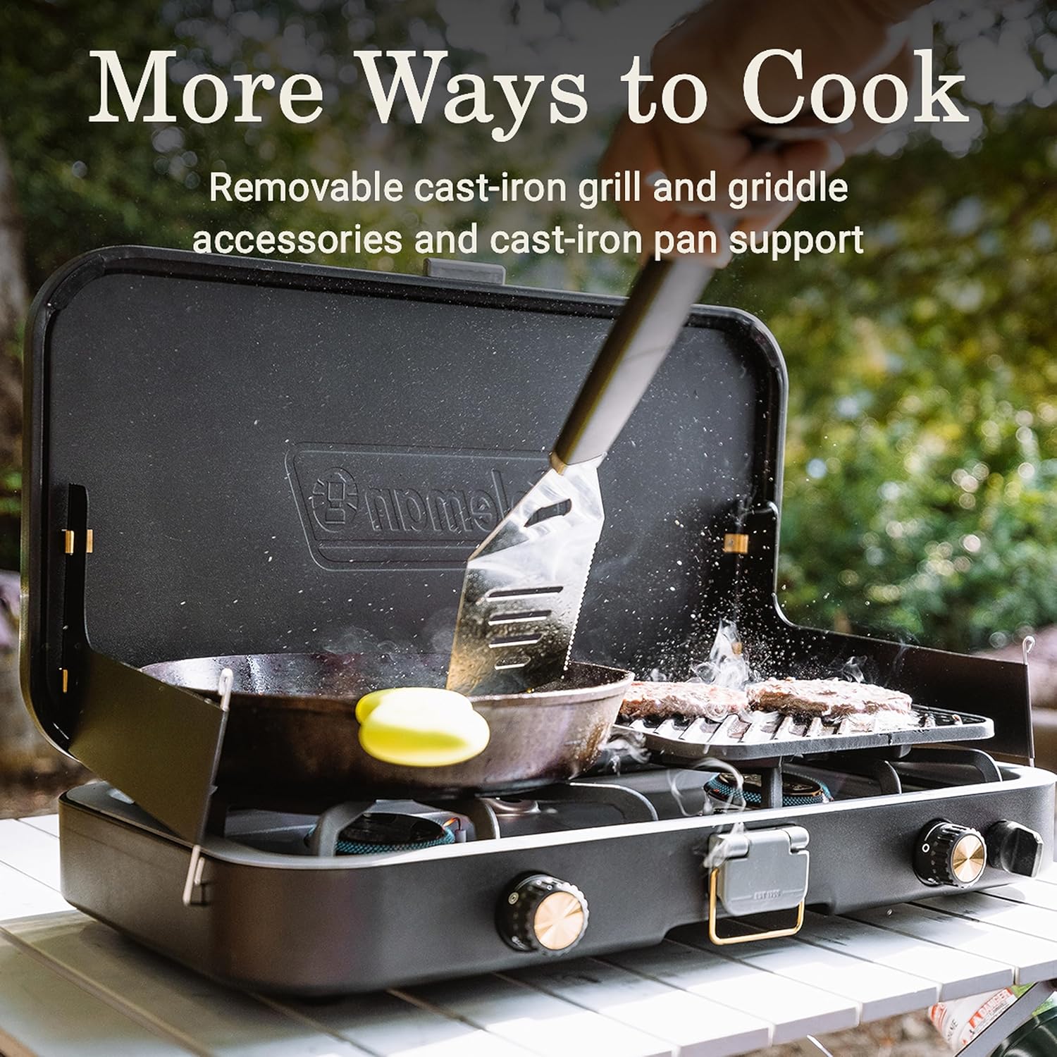 Thumbnail 6 de Coleman 1900 Collection 3-in-1 Propane Camping Stove with Cast Iron Grill & Griddle Accessories (24,000 BTUs)