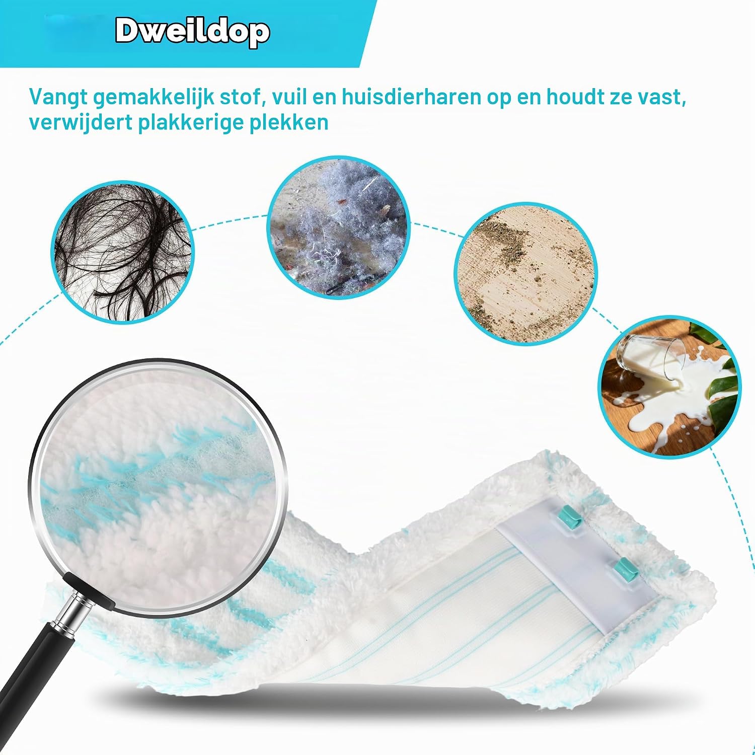 Detalle 2 de JIYANA YY-lifeichangtiao dweilpads van microvezel, 4 stuks, 48,5 x 16,5 cm