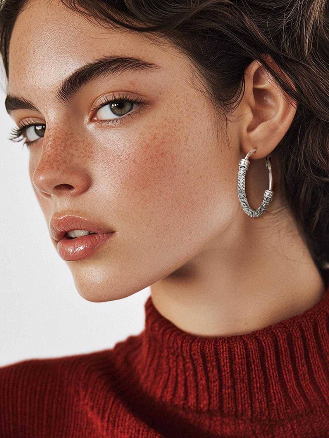 Thumbnail 1 de PROSTEEL Orecchini Cerchio a Maglia Metallica 20-80mm