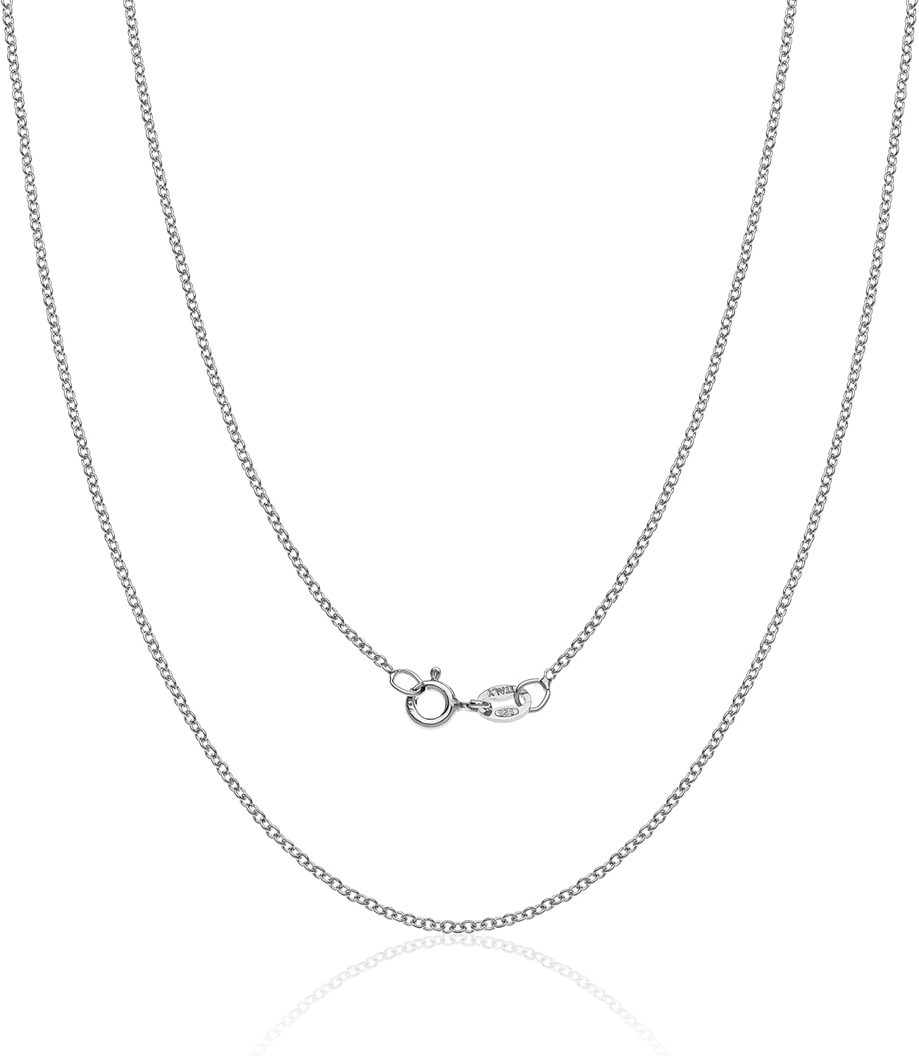 Detalle 2 de Aka Gioielli® Catenina Forzatina Rolò 1.4 mm Argento Sterling 925 Rhodato – Collana Donna 45 cm