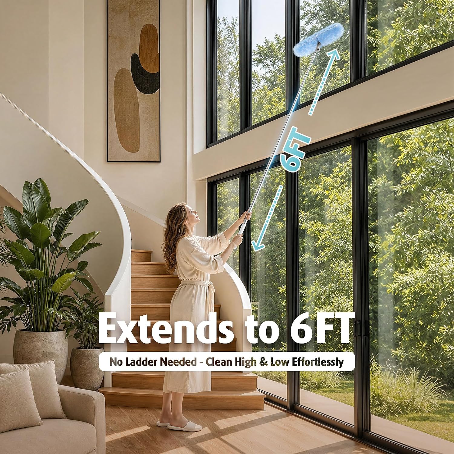 Thumbnail 1 de Air U+ 6 ft Extendable Duster with 20 Refills — Swiffer Compatible Microfiber Dual-Head