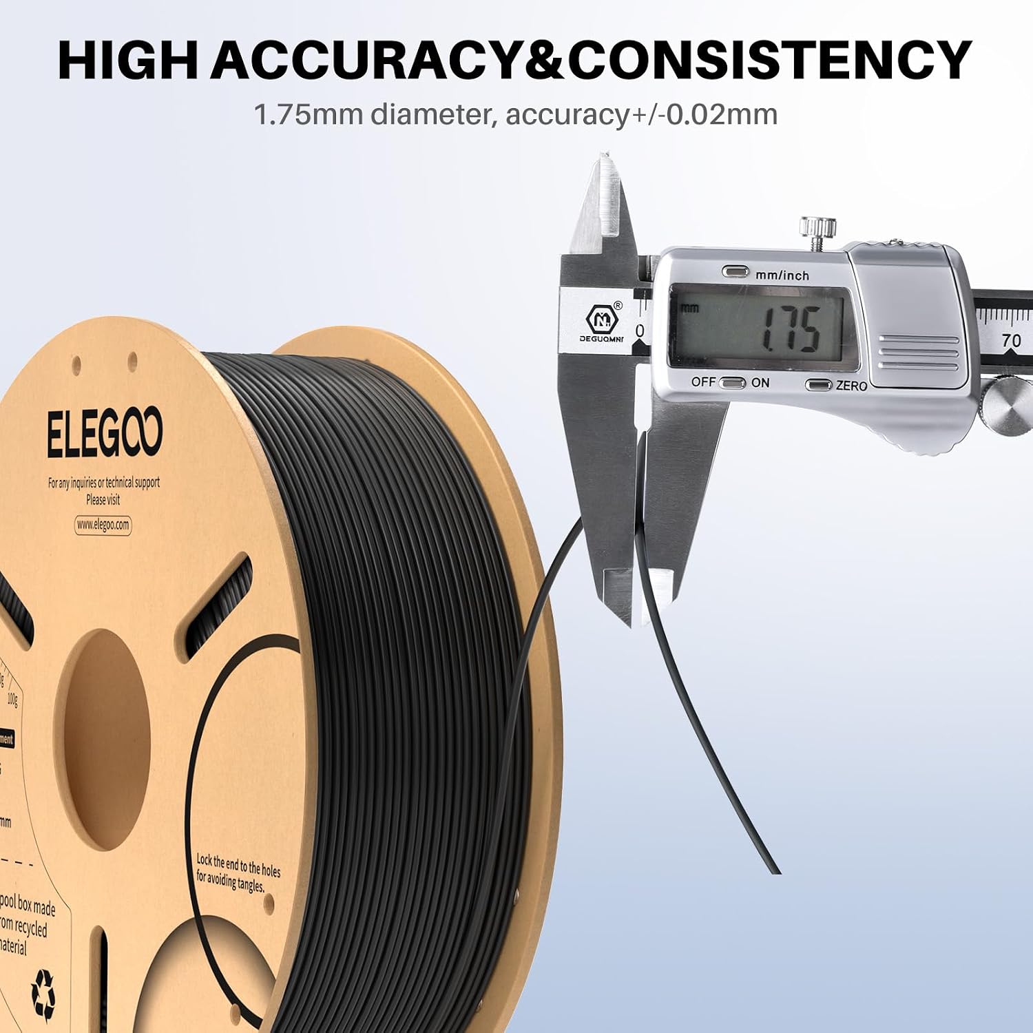 Detalle de ELEGOO CA-EL-3D-PP29 PLA+ Filament, 1.75 mm, 4 kg, Four Colours