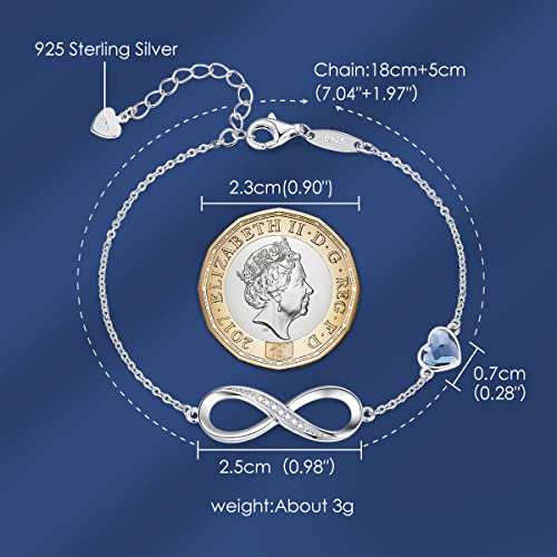 Detalle de Louisa Secret Infinity Heart Bracelet 925 Sterling Silver or Stainless Steel – Timeless Gift for Her