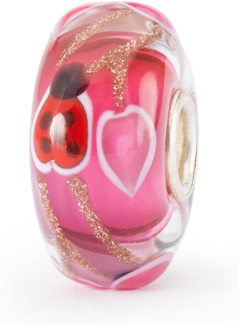 Detalle de Trollbeads Liebe und Geborgenheit Glasbead TGLBE-20368 – Symbolik für Zuneigung in deiner Trollbeads-Kette
