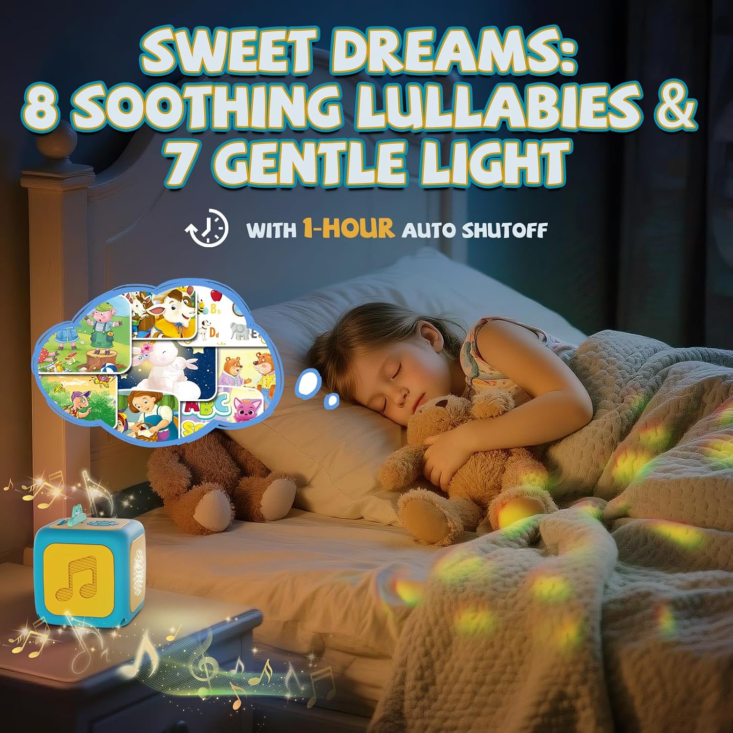 Detalle de Neikko GL01043 Kids Story Projector with Learning Cards, Music & Starry Light