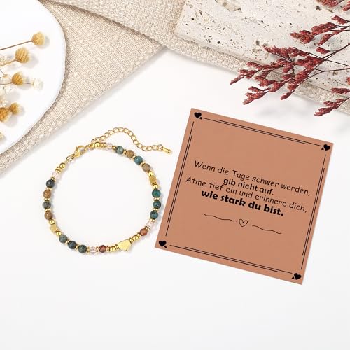 Detalle de Natursteinarmband für Frauen – Spirituelles Mutmacher-Geschenk von QINJIEJIE