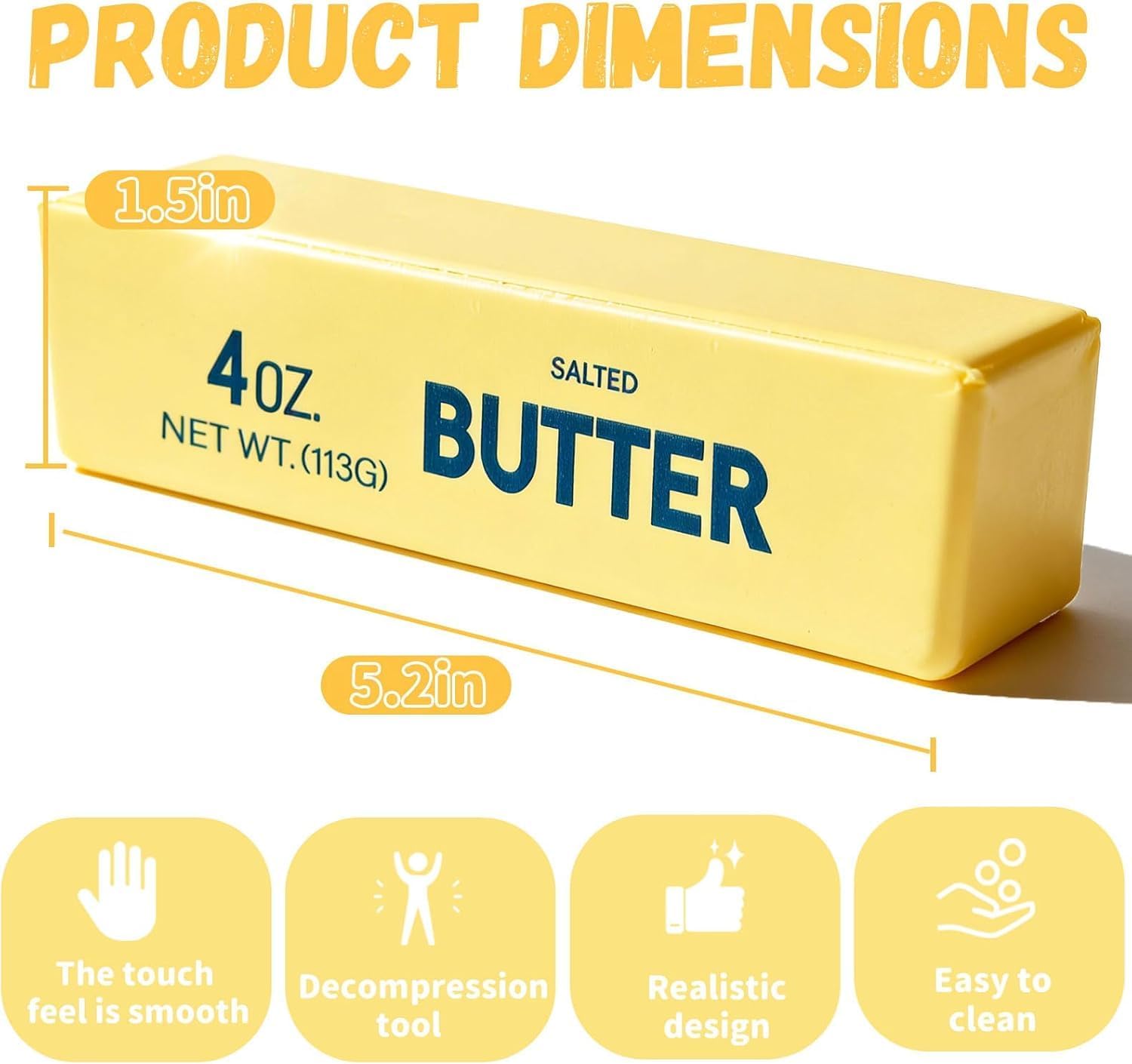 Thumbnail 1 de QHPOQU 2 Packs Slow Rising Squishy Butter Squeeze Toys