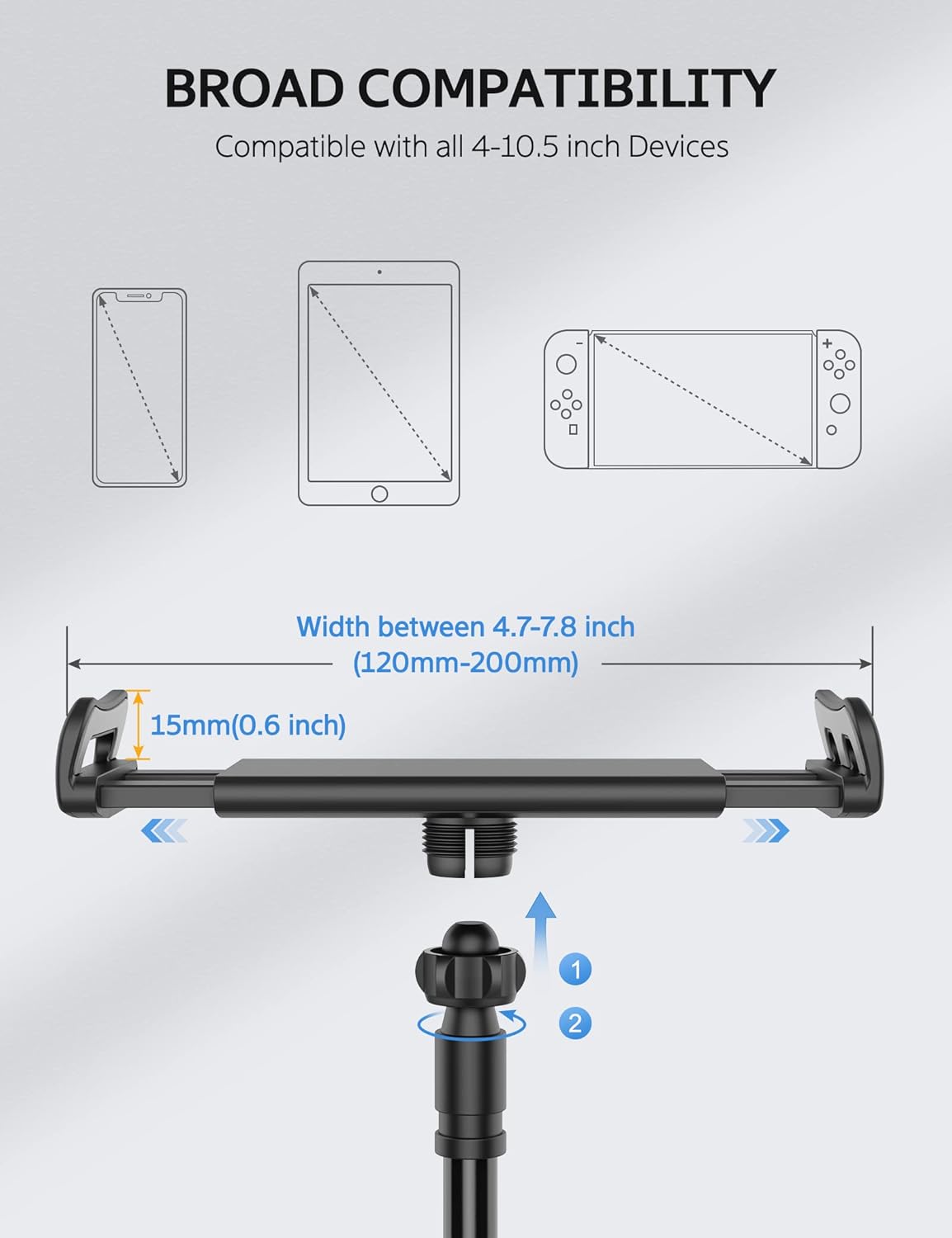 Thumbnail 1 de Rupoku Gooseneck Tablet Holder for 4–10.5" devices