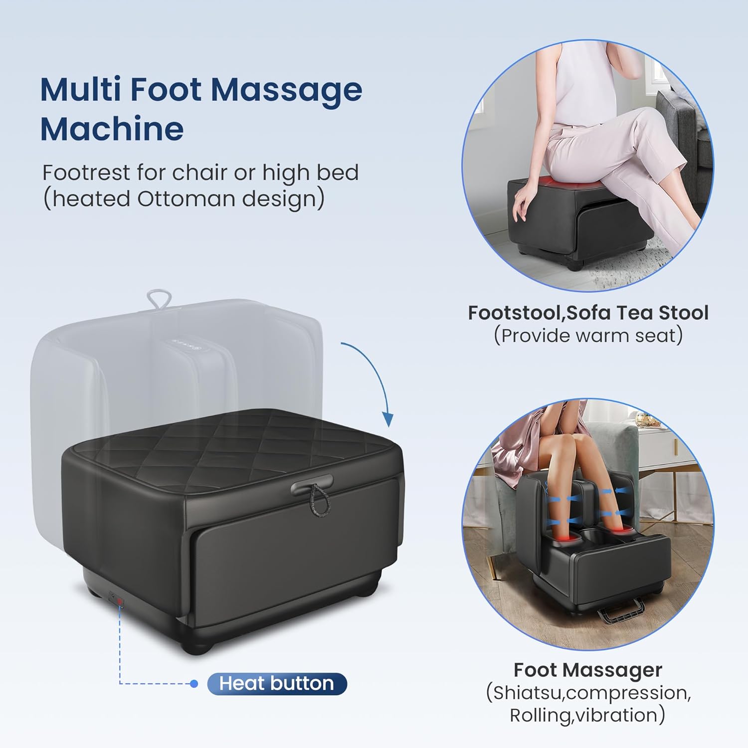 Detalle 2 de COMFIER FSA Foot and Calf Massager 19.6" ottoman