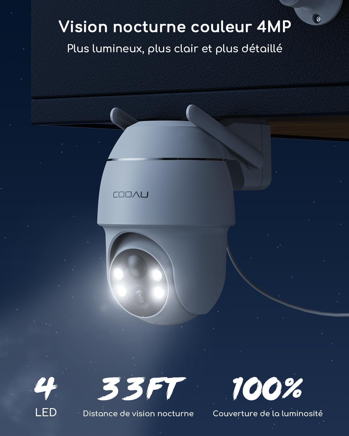 Thumbnail 6 de COOAU 4MP caméra surveillance 64 Go