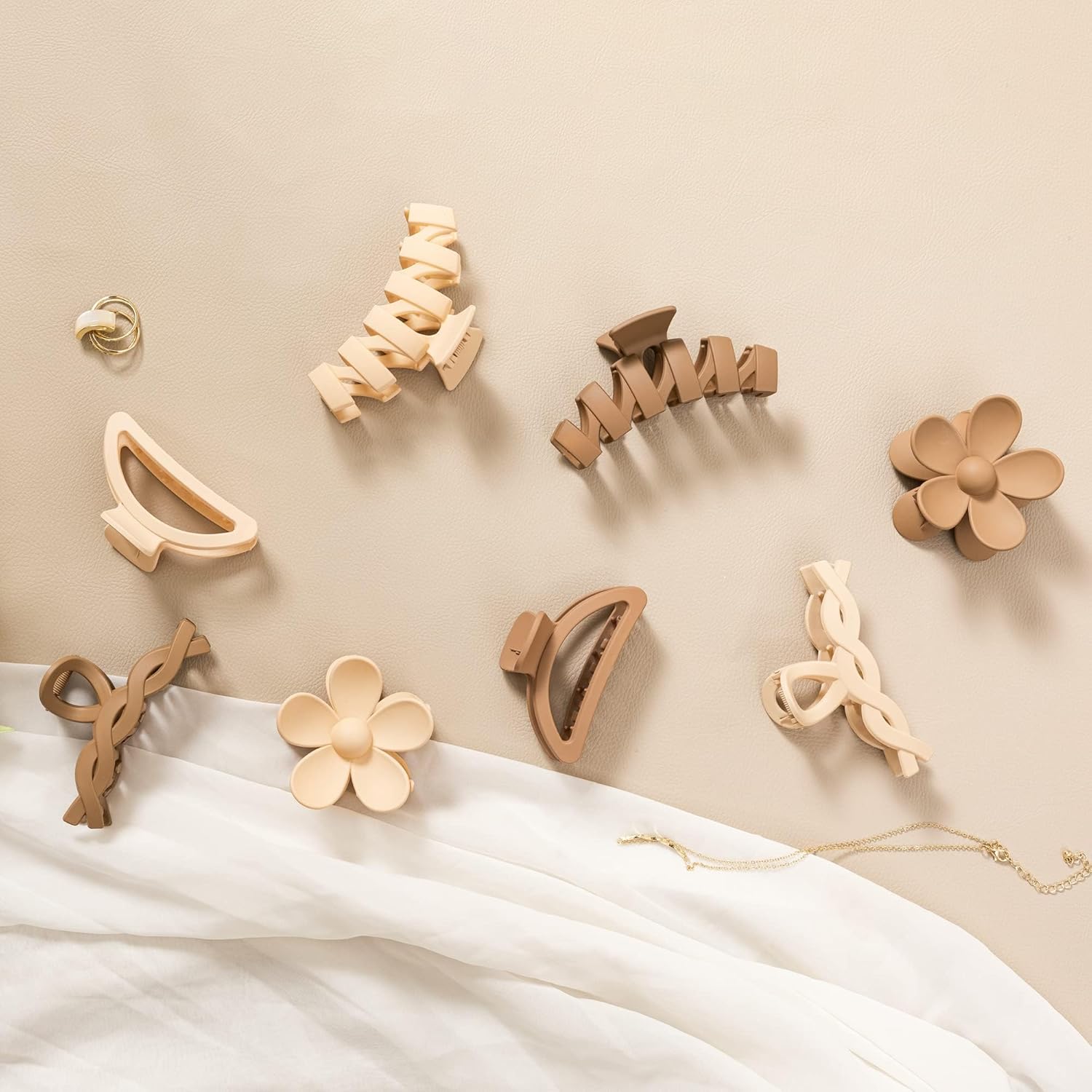 Thumbnail 6 de 8PCS Flower Hair Claw Clips for Thick Hair