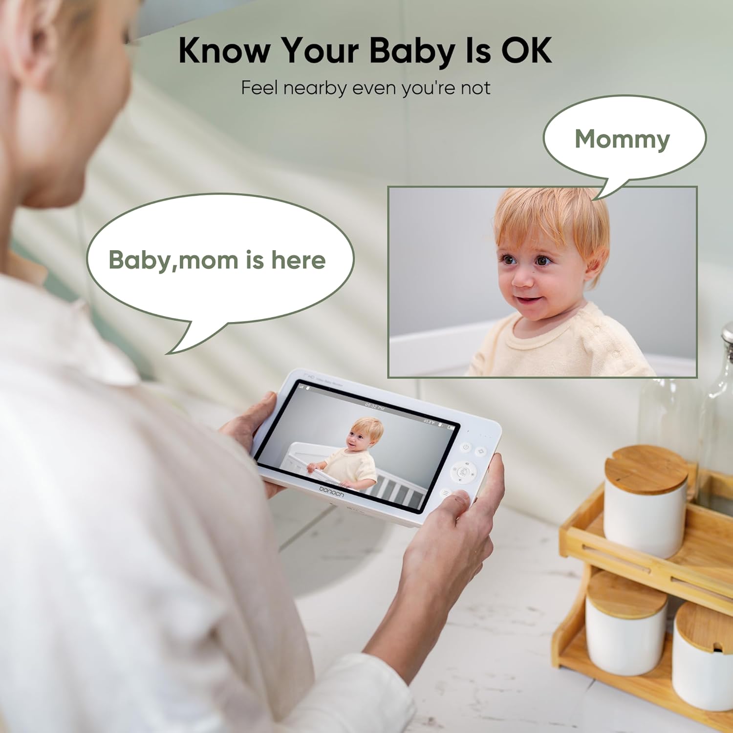 Thumbnail 3 de bonoch 7" 720P Baby Monitor with Camera