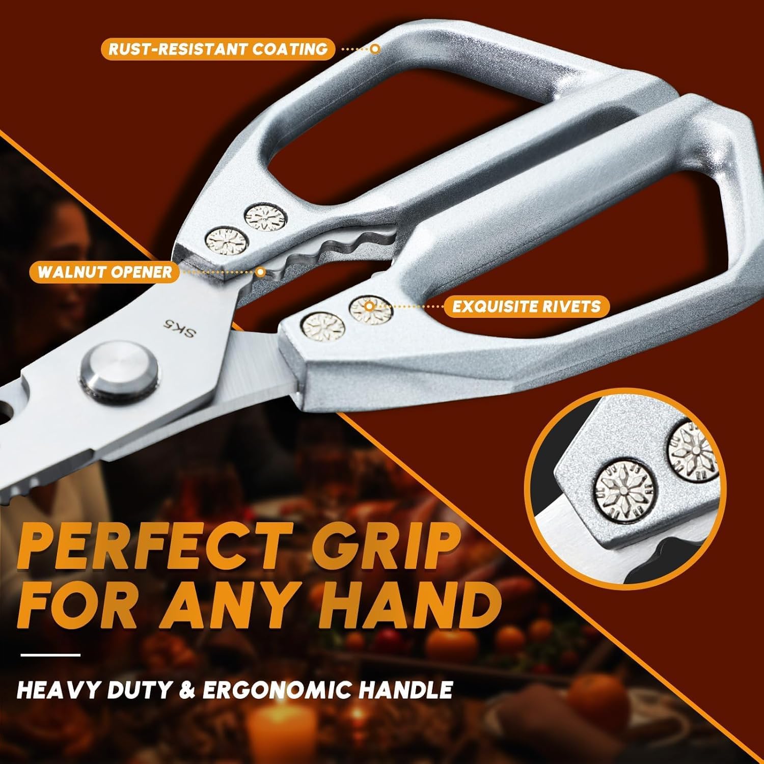 Thumbnail 3 de HUUSK Kitchen Shears Set Stainless Steel 1pc ✂