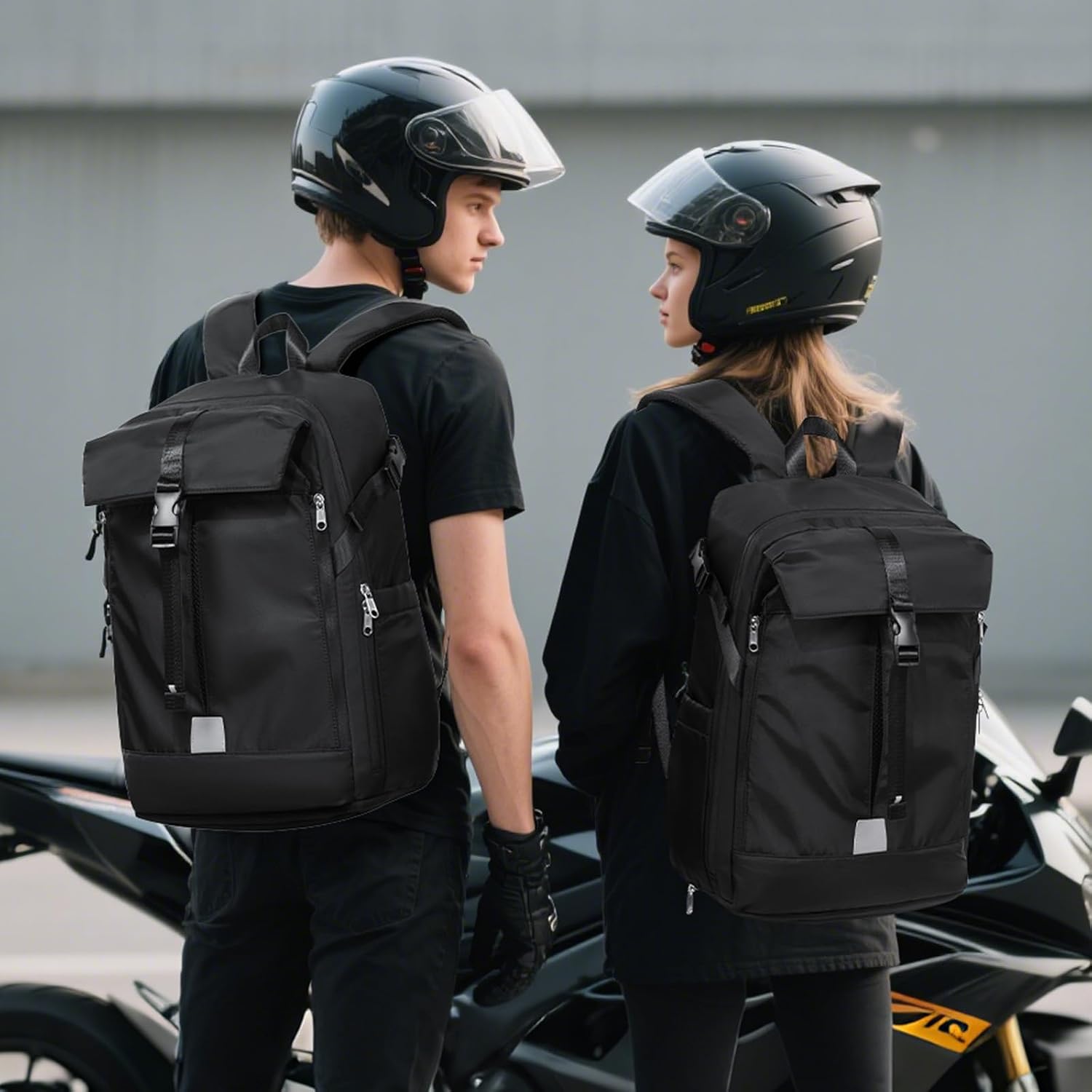 Thumbnail 6 de HYC00 Motorcycle Backpack: Waterproof, Expandable Main Compartment and Practical Daypack for Riding and Travel