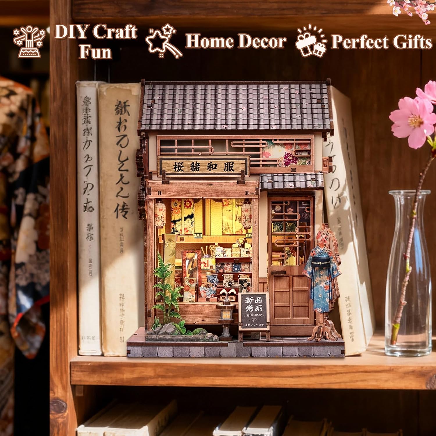 Thumbnail 1 de CUTEBEE Book Nook Kit Sakura O Kimono Shop