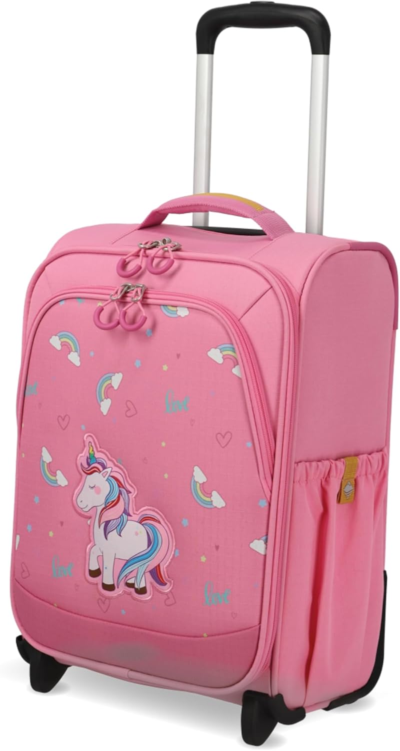 Detalle de travelite MINIMOVER Kinderkoffer mit 2 Rollen (Handgepäck) – 44 cm, 1,9 kg, recyceltes Polyester