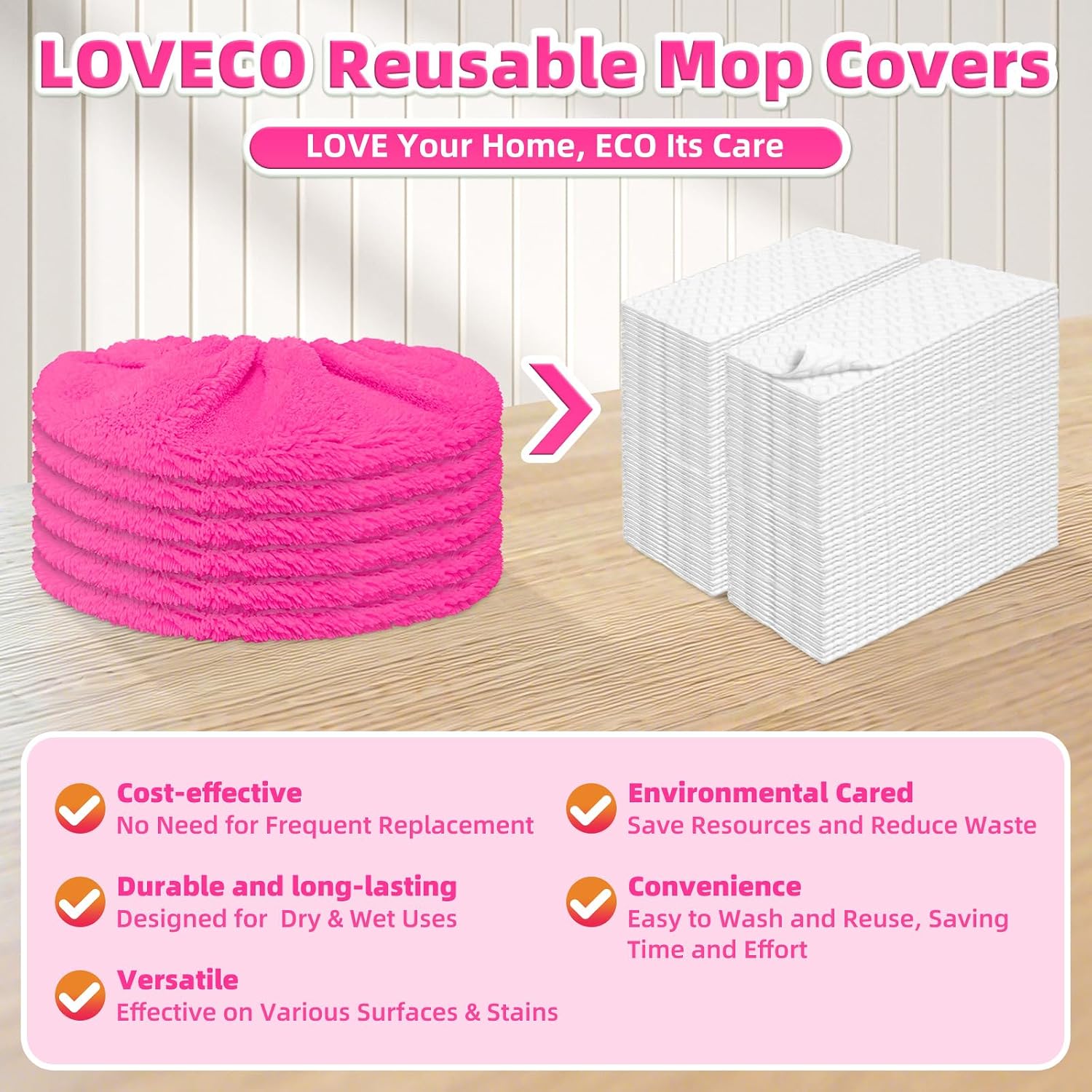 Thumbnail 6 de Reusable Microfiber Mop Pads for Swiffer Sweeper Mop – Wet/Dry Refills, 6-Pack