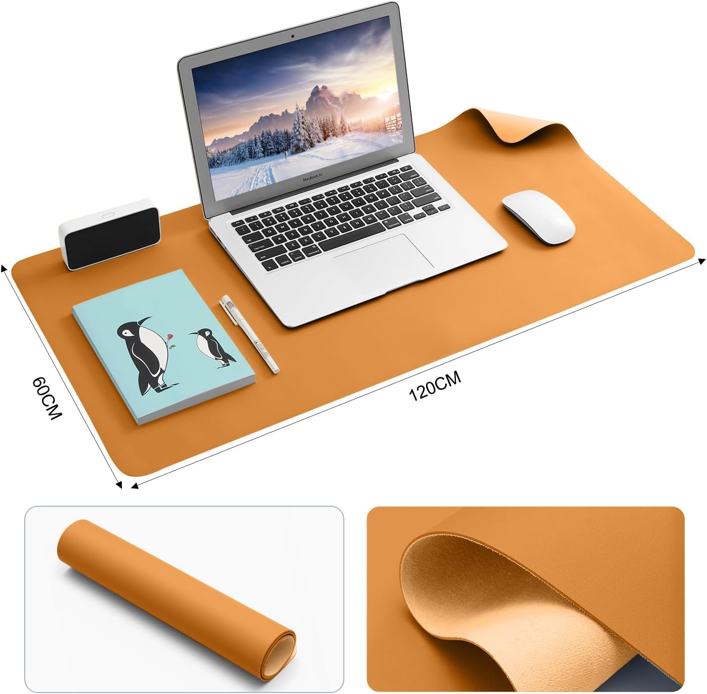 Thumbnail 3 de BUBM Multifunktionales Office-Mauspad 120 x 60 cm aus PU-Leder (wasserdicht, rutschfest)