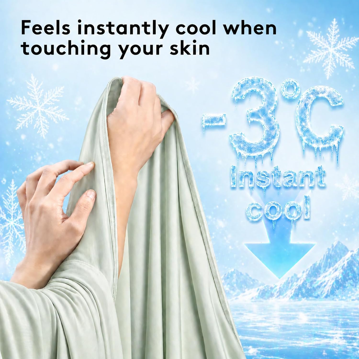 Thumbnail 3 de Cooling Blanket for Hot Sleepers — Instant Icy-Cool, Double-Sided Comfort (152×203 cm)