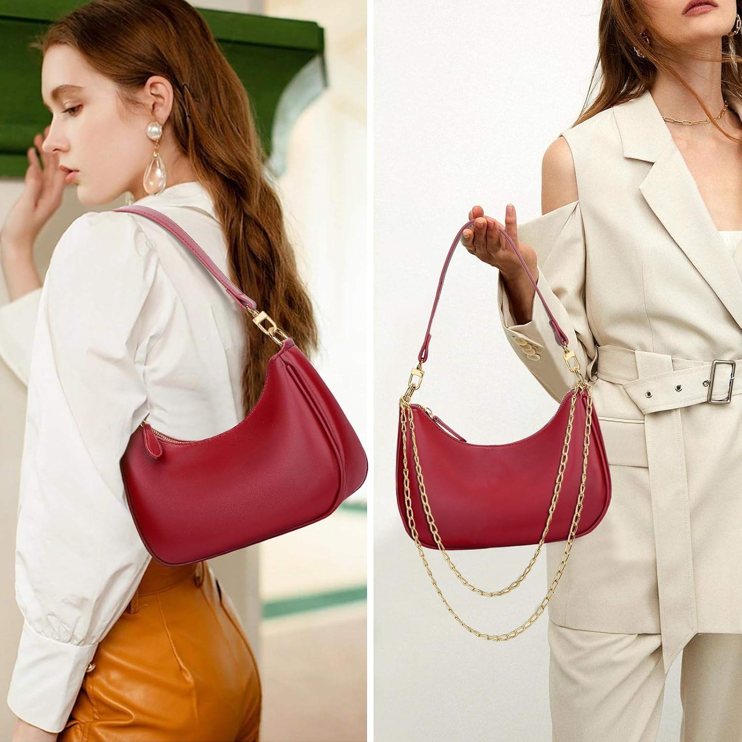 Thumbnail 1 de KKXIU Shoulder Bag for Women: Cute Hobo Purse with Retro Charm and Versatile Straps