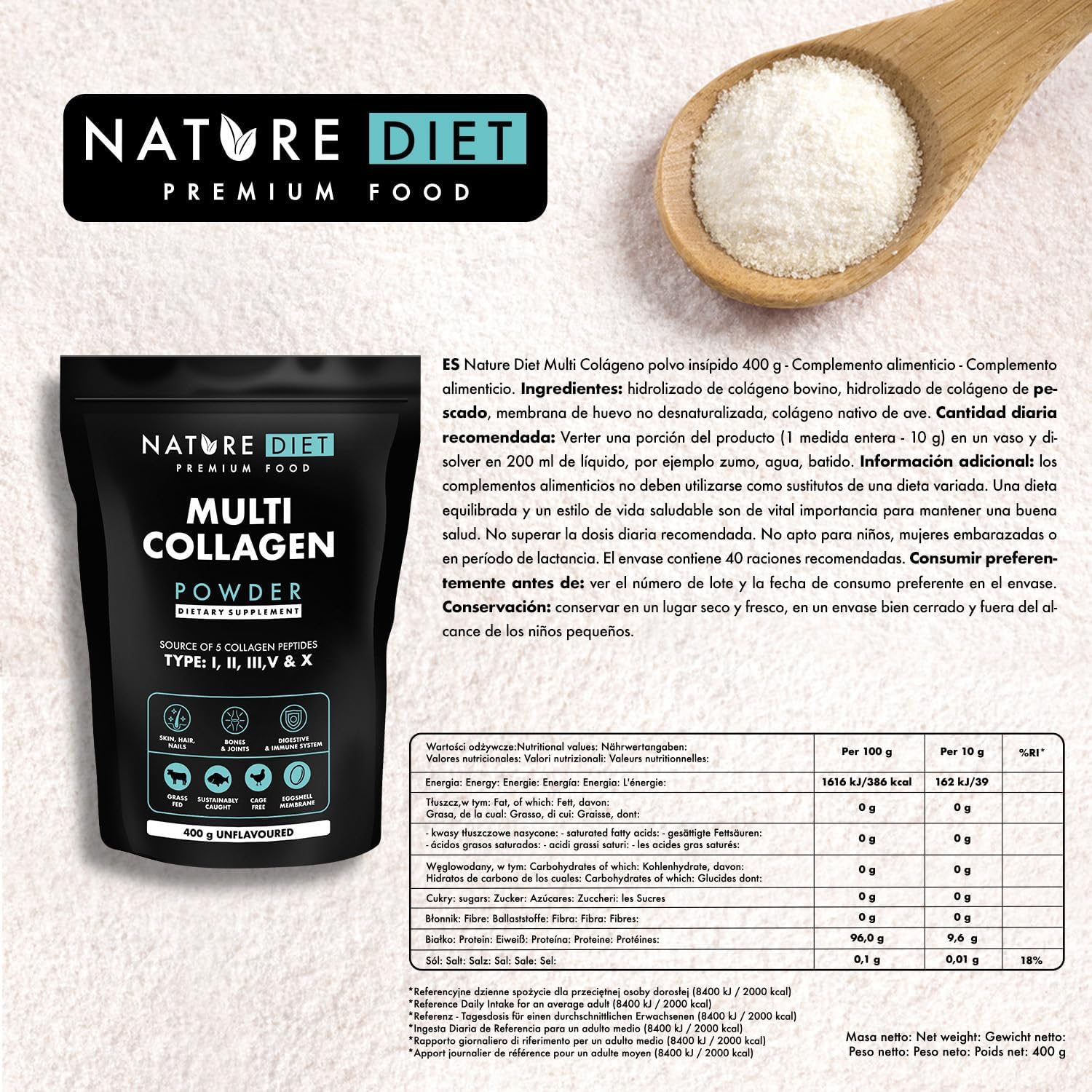 Thumbnail 6 de Nature Diet Multi Colágeno 400 g en polvo