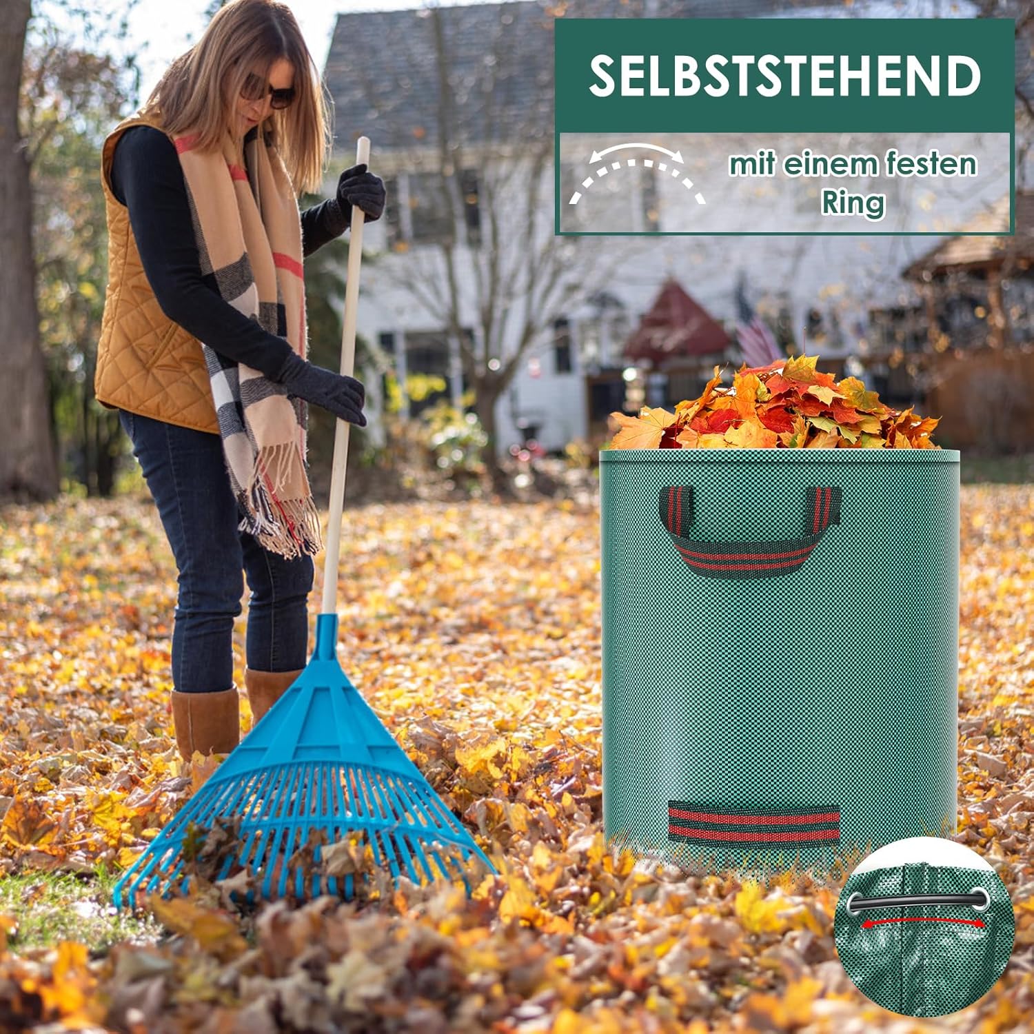 Thumbnail 1 de Pfloge® 2X 500L Gartenabfallsack – robuster, selbststehender Laubsack mit 4 Griffen