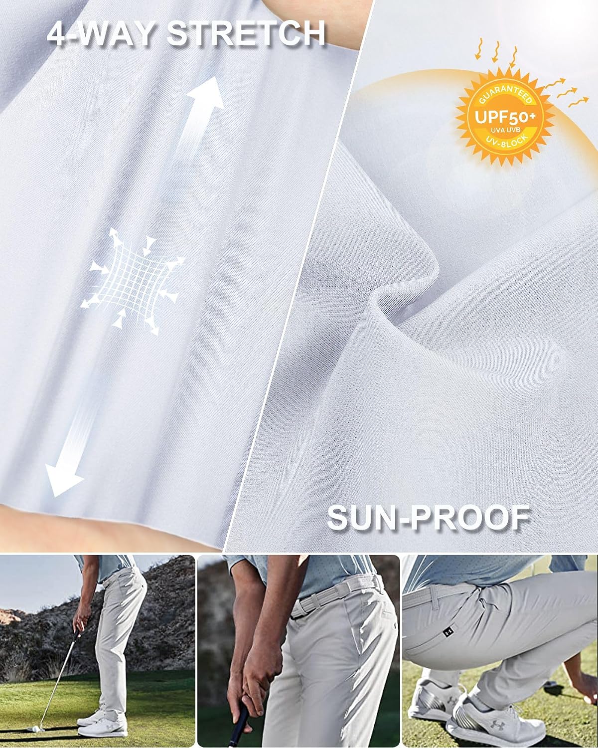 Detalle de 33,000ft Herren-Golfhose mit 4-Wege-Stretch, schnelltrocknend & UPF 50+