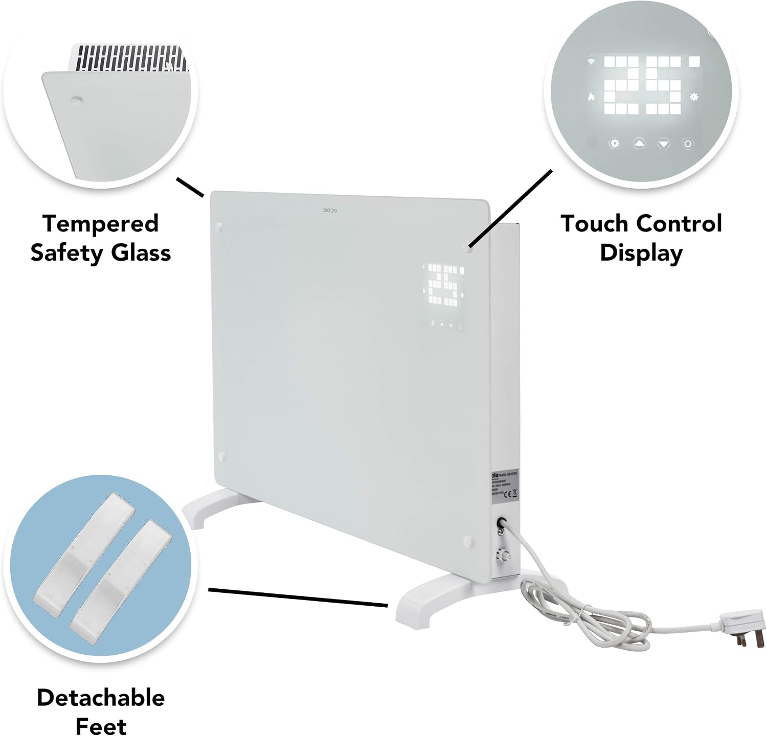 Thumbnail 4 de Devola DVPW1500WH Smart Glass Panel Heater 1500W