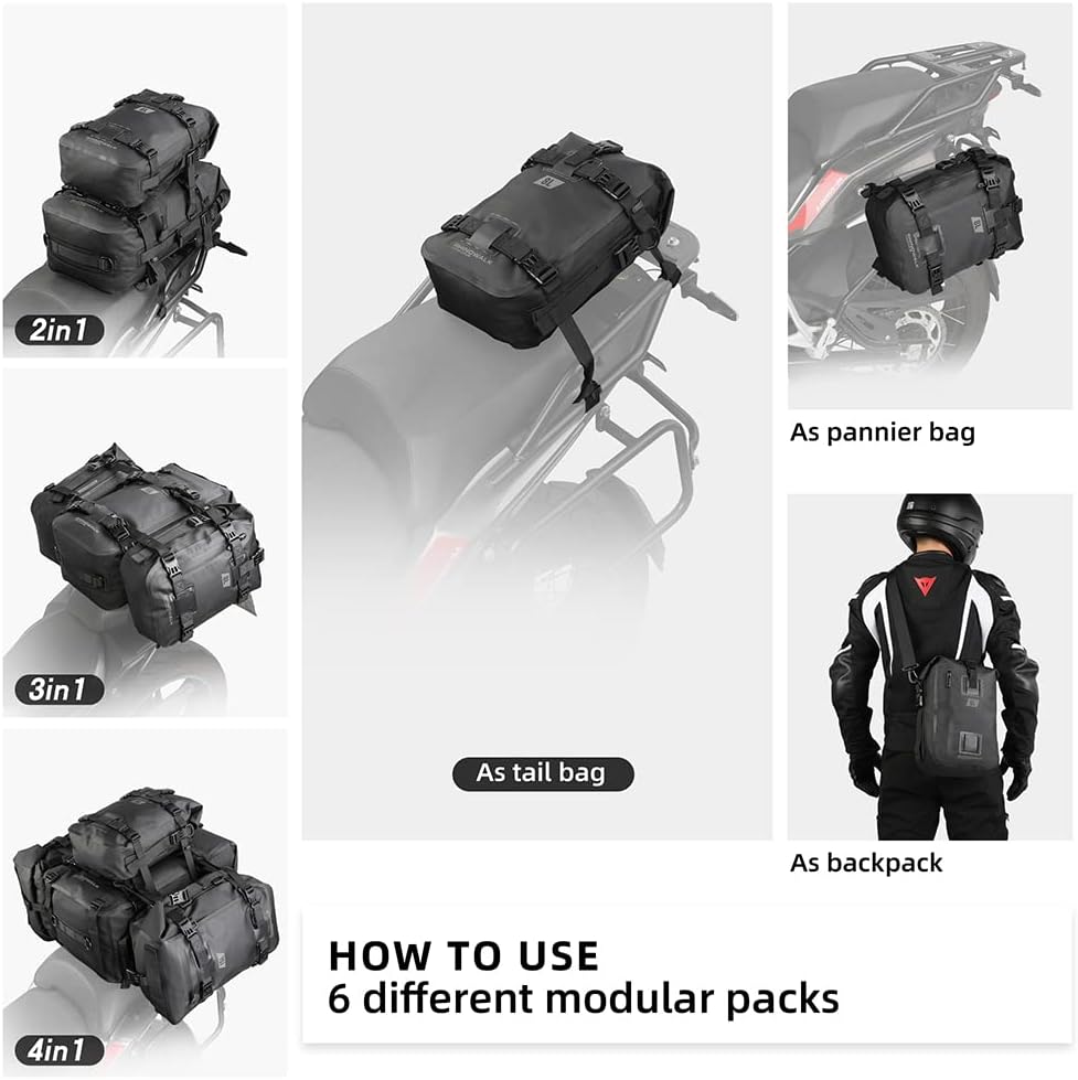 Thumbnail 4 de Rhinowalk Sacoche moto multifonctionnelle 8L/15L/30L – modularité, étanchéité et confort