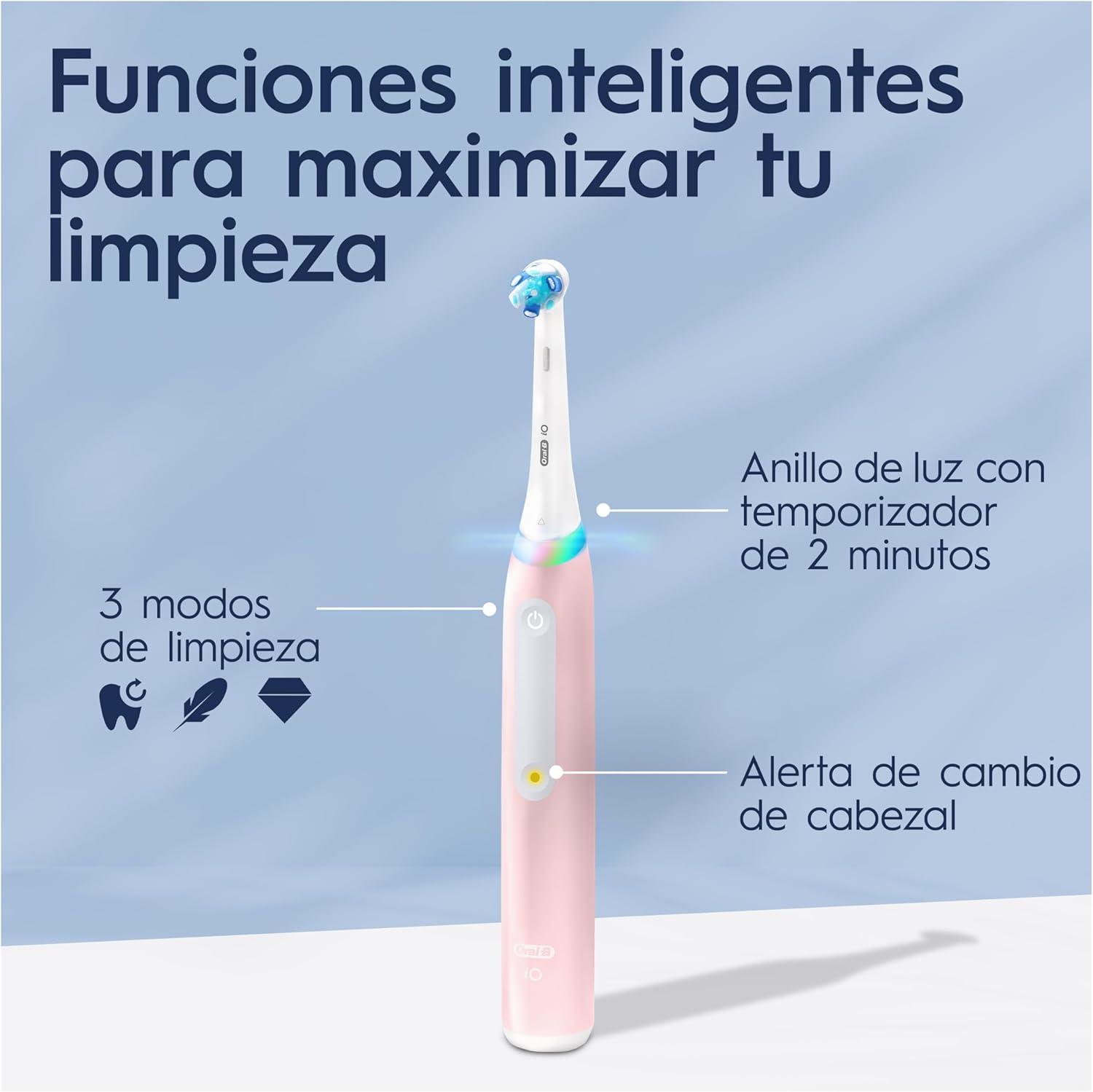 Detalle 2 de Oral-B iO 3N CepilloEléctrico Rosa 🦷 con Estuche Viaje