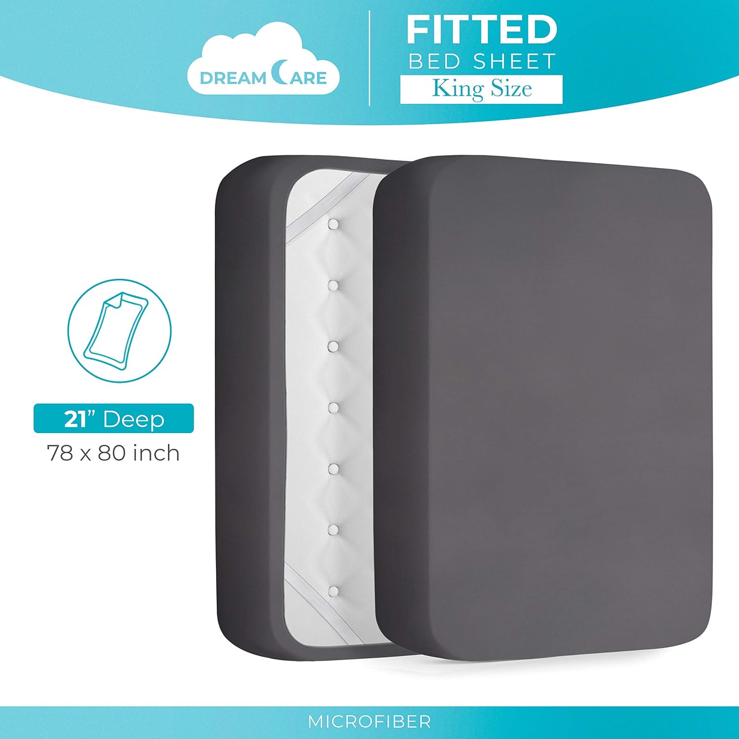 Thumbnail 3 de DREAMCARE King Fitted Sheet