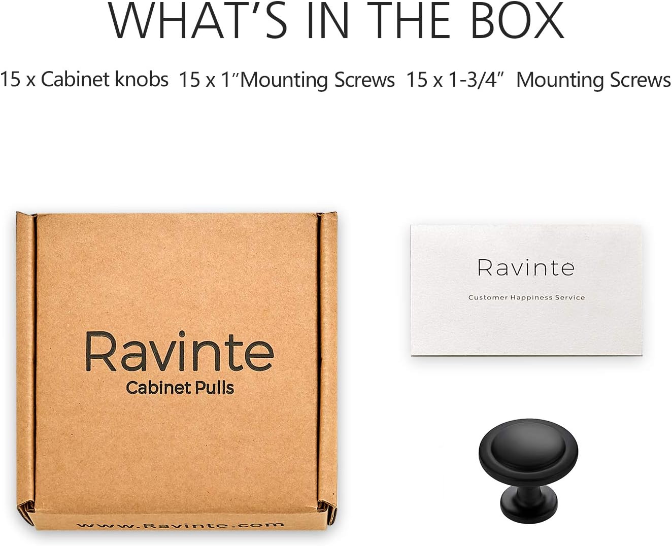 Thumbnail 6 de Ravinte 22432092815446 Round Cabinet Knobs, Matte Black, 15-Pack