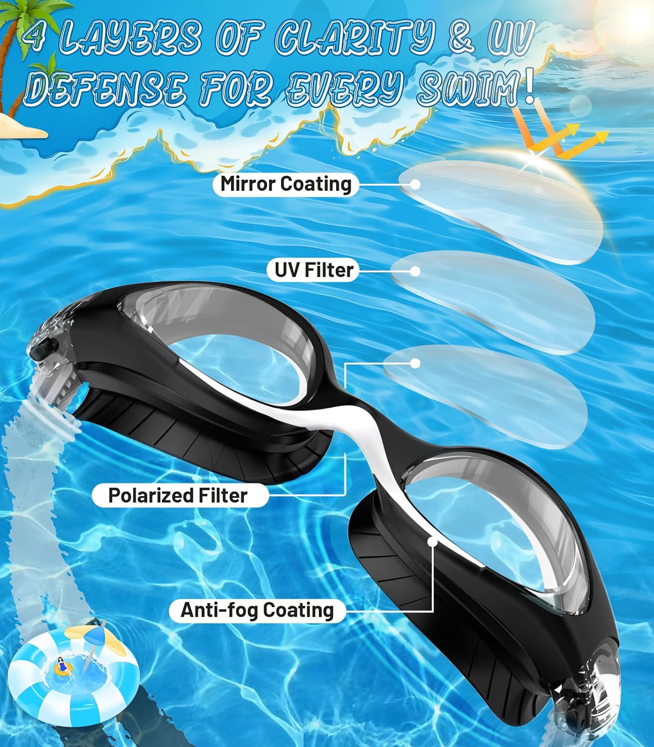 Detalle de HIGAHY Kinder Schwimmbrille für 6-14 Jahre